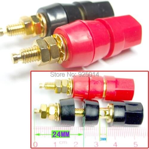 10PCS/LOT Standard Hex Head Gold Binding Post 4mm Banana Jack 50mm Power terminal FROM RUINOR