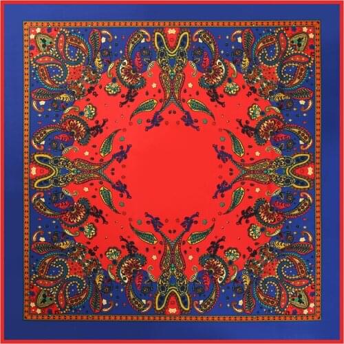 100*100cm TOP Silk superior Bohemia Scarves Women Foulard Square Hijab Scarf Ladies Shawl wrap muffler pareo female hijab