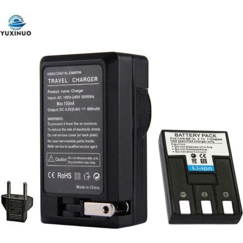 1100mAh NB-3L NB3L Battery + Charger for Canon Powershot SD550 SD500 SD110 SD100 SD10 Digital IXUS 700 750 i5 Digital 30 600 D20