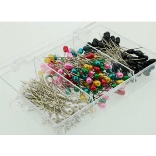 240 PCs/Pack Colorful Pearl Head Clothing Pin Dressmaking Imitation Pearls Sewing Pins DIY Decoration Crafts, 1 Box