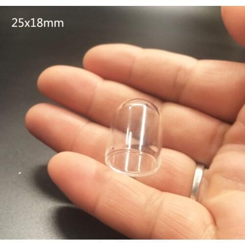 25x18mm wholesale mini tube bell jars glass globe bubble cover dome wish diy glass bottle vial pendant necklace findings 20pcs