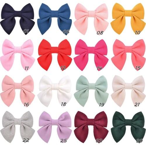 32 PCS/LOT, 4.3" Felt Sailor Bow Hair Clips, Kids Girls Fabric Bow Hair Barrettes Baby Hair Accessories