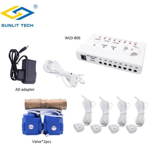 Russian Water Leakage Alarm Detector With DN15 DN20 DN25 Water Leak Sensor Detection Home Smart Security System 4pcs Water Cable