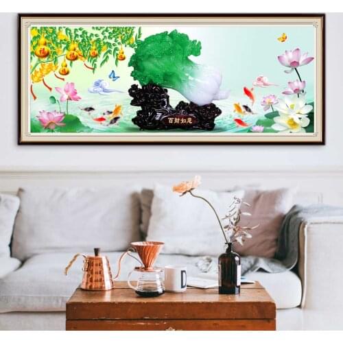 Custom Photo Diamond Painting Cabbage Flower Cross Stitch Full Drill Rhinestones Mosaic Lotus Embroidery Handcraft Home Decor