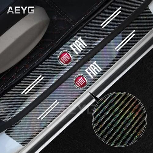 Car Door Sill Carbon Fiber Sticker For Fiat 124 500 Abarth Palio Punto Stlio Tipo Panda Doblo Threshold Decals Vinyl Accessories