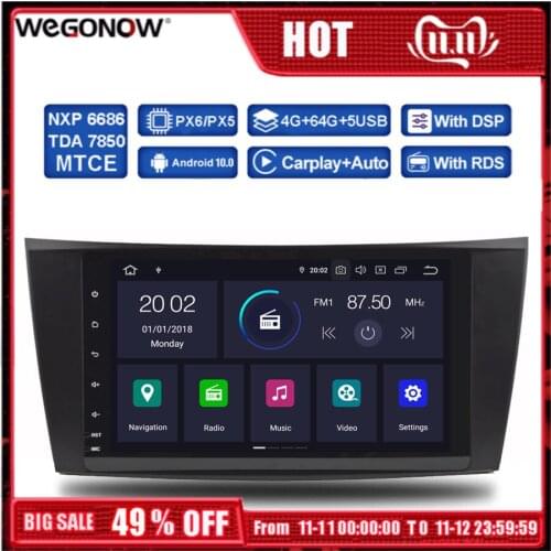 PX6 DSP HD Android 10 6 Core 4GB RAM 64GB ROM Car DVD Player GPS Map RDS Radio bluetooth For Benz W211 W463 W219 W209 2004-2011