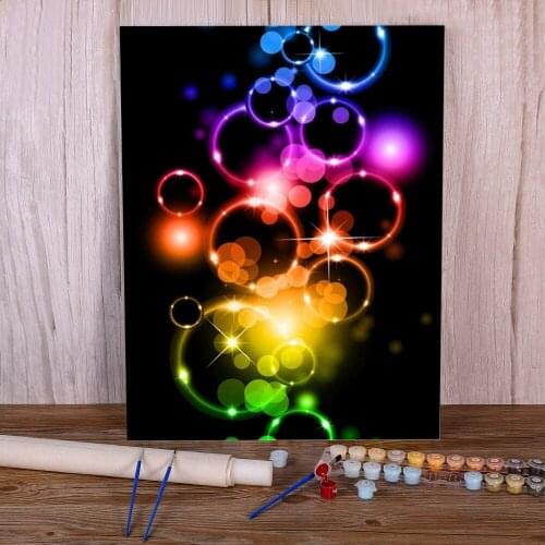 Colored Flowers Coloring By Numbers Painting Set Oil Paints 50*70 Canvas Painting Home Decoration Crafts Adults Wholesale