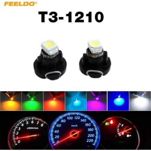 100Pcs T3 LED 3528 1210 SMD Car Gauges Lights Auto Dashboard Light Dash Lamp Cluster Bulbs for Car DC12V 7Colors #FD-4448