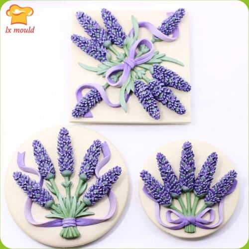 LXYY Three Types Lavender Handmade Soap Molds Candle Aromatherapy Plaster Moulds Chocolate Fudge Food Grade Baking Silicone Mold