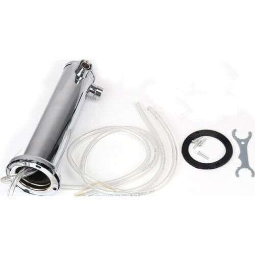 Two hole chromeplated beer tower with tap connector and hose without faucet