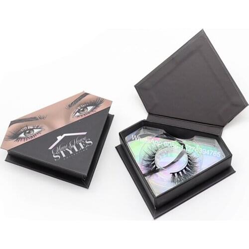 Custom Diamond Eyelash Packaging With Logo Wholesale 50Pairs Eyelashes 3D Mink Lashes Handmade Fluffy Dramatic Lashes