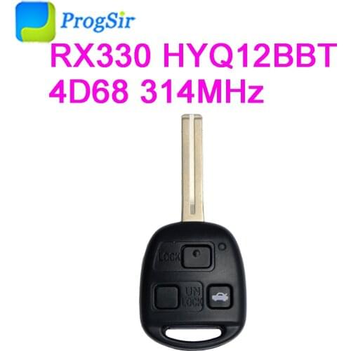 3Button 314MHz Remote Control Key For Lexus RX330 2004 2005 2006 With 4D68 Chip TOY48 Blade FCCID: HYQ12BBT