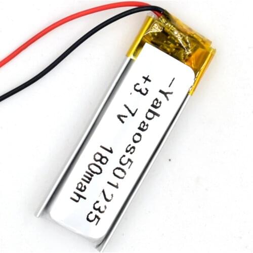 3.7V 180 mAh Li-Polymer Rechargeable Battery 501235 Li Po ion for GPS Bluetooth MP3 MP4 051235