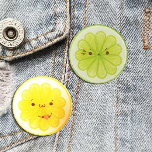 Fashion Shirt Brooch For Women Cartoon Acrylic Style Pins Cute Flower Badges Jewelry Gifts Backpacks Accessories