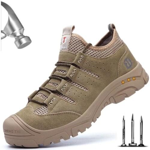 Men Steel Toe Safety Boots Work Shoes Indestructible Sneakers Puncture-Proof Mens Boots Safety Shoes Work Boots work snekers