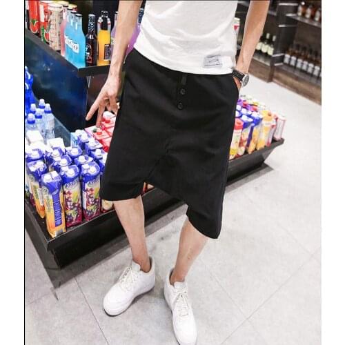 2020 New Summer Casual Middlelowlevel Men Pants Front Fly Button Casual Les Harem Pants Loose Low Cross Trousers Singer Costumes