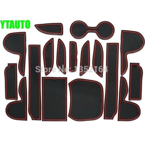 Auto anti-slip cup mat non slip door gate pad for Hyundai ix45 2013 2014 2015 , car styling