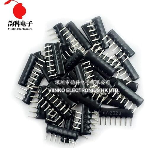 200pcs DIP exclusion Network Resistor array 7pin 470 680 1K 2K 2.2K 3.3K 4.7K 5.1K 6.8K 10K 20K 33K 47K 100K 220K ohm