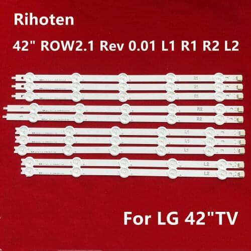 LED Bars Line Ruler 42" ROW2.1 Rev 0.01 L1 R1 R2 L2 for LG 42ln5400 42ln5700 42la6200 42la6130 New