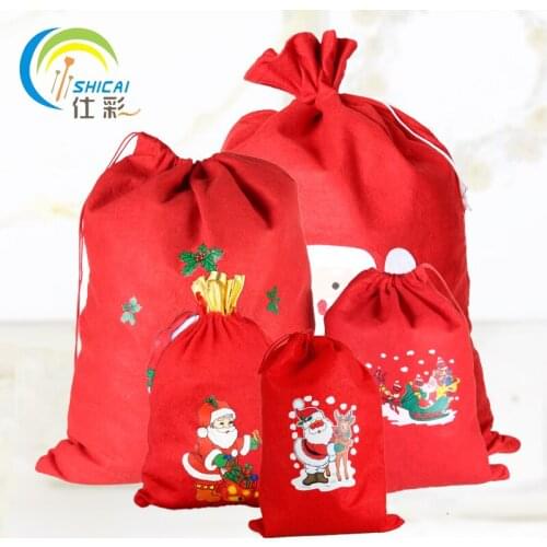 1pcs / Christmas Bags Present Bags Santa Claus Bags Christmas Decoration Red Christmas Gift Bags Red Sack Free Shipping