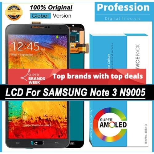 100% Original 5.7'' Super AMOLED Display for Samsung Galaxy Note 3 N9005 LCD Touch Screen Digitizer Assembly Repair Parts