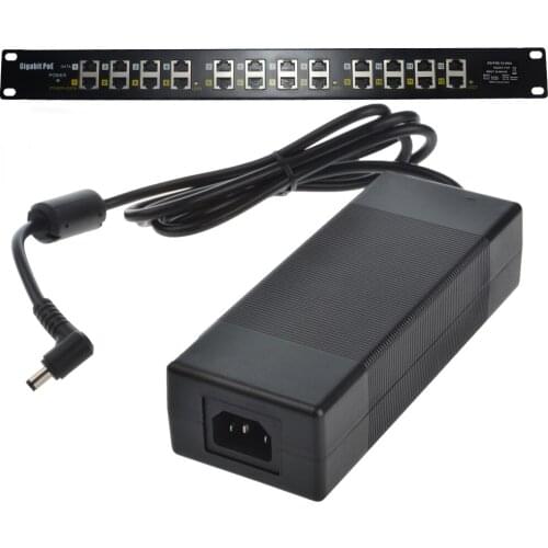 12 Port gigabit Power over Ethernet PoE injector for 802.3af/Passive Devices 56v 120w power supply: GPOE-12-56v120w