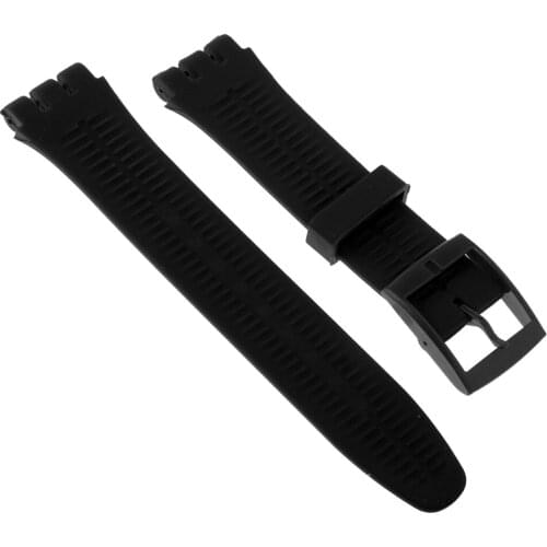 2 Pieces Waterproof Silicone Rubber Watch Strap Watch 19mm Black Watch Band