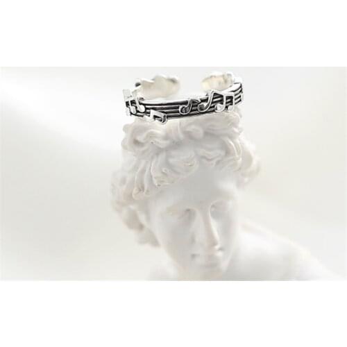 2020 Trends Vintage Retro Musical Note Adjustable Ring Real Staves Sheet Music Women Ladies Whole Sale Drop Shippi