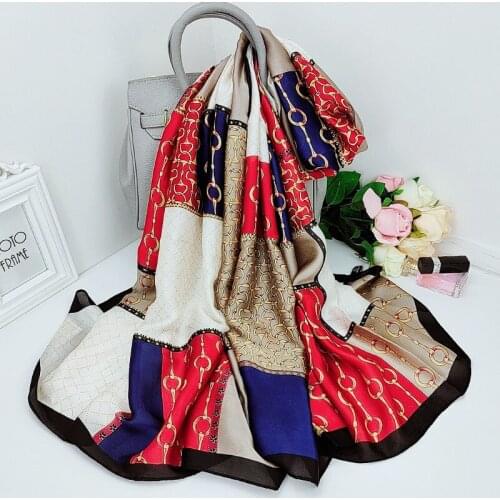 2021 Dustproof Bandana Korean Colour Print Scarves Summer Sunscreen Beach Towel Fashion High-Grade Silk Scarf New 180X90CM Shawl