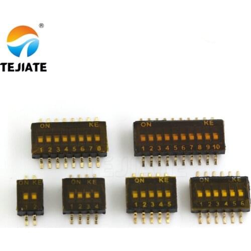 5Pcs Slide Type SMT SMD Dip Switch, 1.27 mm Pitch 2 Row 4 Pin 2 Position / 8 pin 4 Position / 16 pin 8 Position