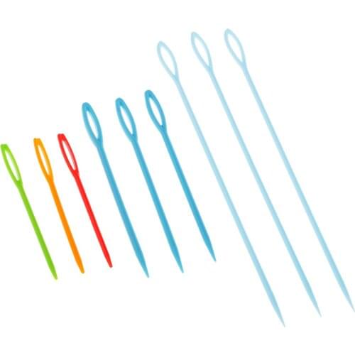 9pcs Plastic Sewing Needles for DIY Wool Cross Stitch Knitting Crochet Craft