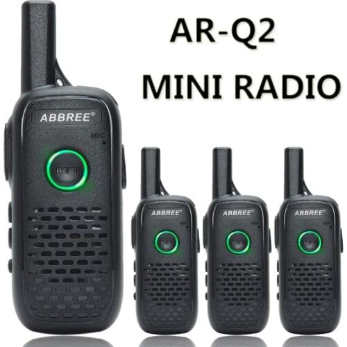 4pcs ABBREE AR-Q2 Mini Portable ABBREE AR-Q2 Mini PorDual PTT USB Charge VOX Two-Way Radio Handheld Transceiver UHF 400-470MHz
