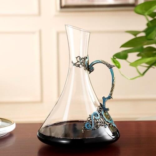 Wine Glass Lover Time Creative Nordic Style Wine Glass Goblet Metal Glass Decanter Set Wine Separator Barware Mixer