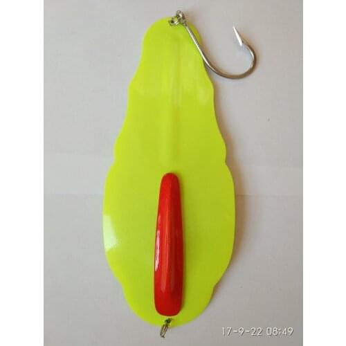 Bunker Spoon Chartruese/Green Bass Striper Wire Line Trolling Lure with mesh bag UNRIGED TROLLING LURE