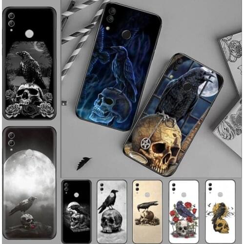 Crow sat on the skull Phone Case For Huawei Honor view 7a5.45inch 7c5.7inch 8x 8a 8c 9 9x 10 20 10i 20i lite pro