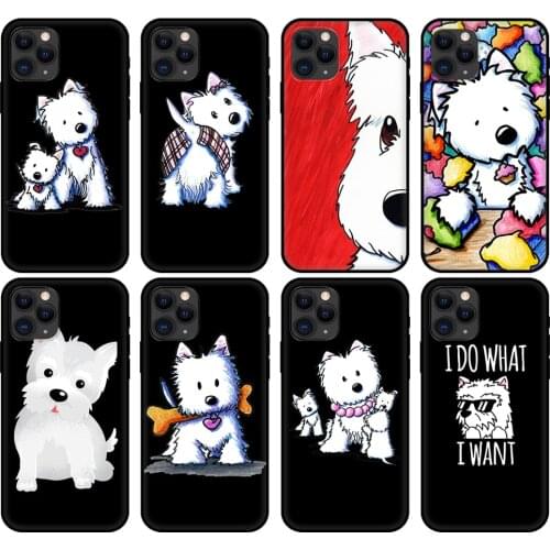 Black tpu case for iphone 5 5s se 6 6s 7 8 plus x 10 cover for iphone XR XS 11 pro MAX case Cartoon Westie Dog