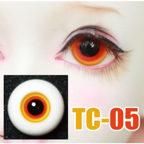 G10-151 children toy bjd sd 1/3 dolls props Accessoriess eyesball Black pupil without lines orange glass eye with box 1 pair