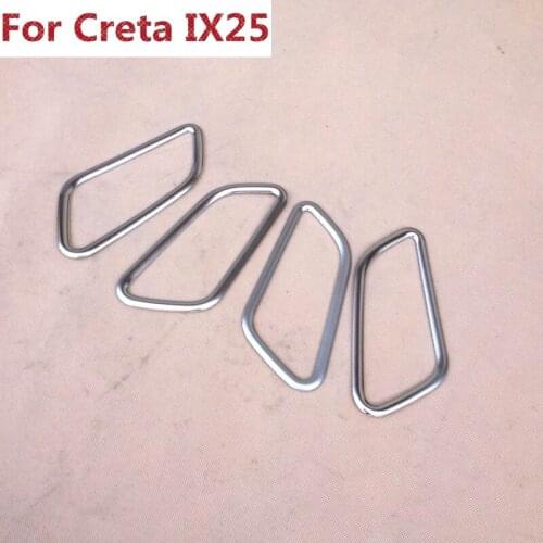 For Hyundai Creta IX25 2014 2015 2016 4pcs ABS Stainless Steel Chrome Car Interior Door Handle Ring Around Cover Molding Trim