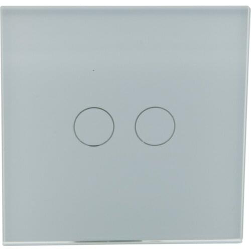 EU Standard 1 Gang 80 Style 2 Way Touch Sensor Light Switch With Toughened Crystal Glass Panel