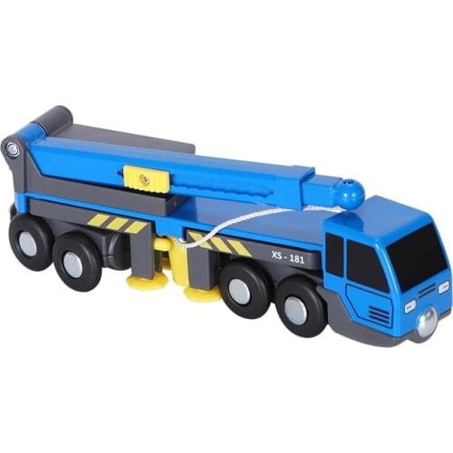 FBIL-Multifunctional Train Toy Set Accessories Mini Crane Truck Toy Vheicles Kids Toy Compatible with Wooden Tracks Railway