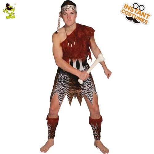 New Jungle Caveman Cosplay Carnival Costumes Stone Age Caveman Dress Up Primitive Man Wildman Halloween Costume