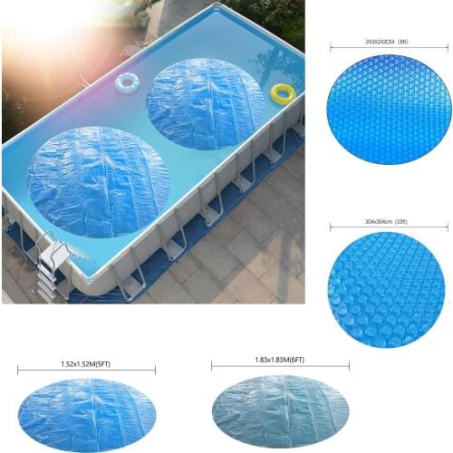 5/6/8/10ft Round Swimming Paddling Pool Cover Inflatable Round Swim Pool UV-resistant Waterproof Dustproof Cover with Rope