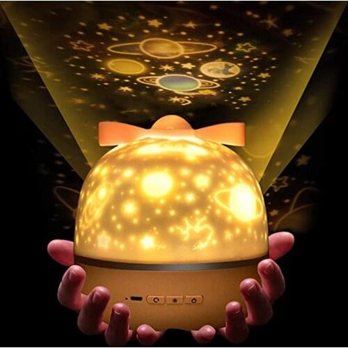 Music Projector Night Light With BT Speaker Chargeable Universe Starry Sky Rotate LED Lamp Colorful Flashing Star Kids Baby Gift