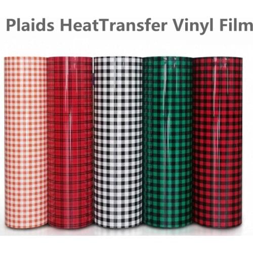 New Arrival PU Plaid Texture Heat Transfer Vinyl Hot Stamping Printing Film For T-shirt Clothing DIY 30x100cm Fine Foil Promot
