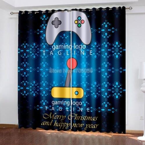 New Gamepad Shading Window Drapes for Bedroom Living Room Cartoon Curtain Blackout Insulation Polyester Decor Boys Girls Gifts