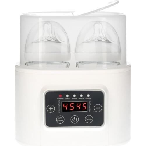 5-in-1 Baby Bottle Warmer Double Bottle Steam Sterilizer Defrosting baby Food Heater with Timer for Breastmilk and Formula