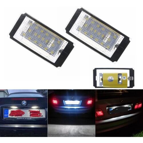 2Pcs Car Error Free 18LED Number License plate Lamps Light For BMW 3 Series E46 2D 3M Facelift 1998-2003 1999 2000 2001 2002