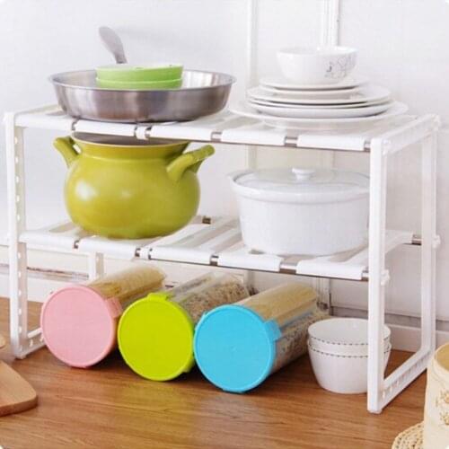 Shelf DIY Kitchen Rack Stainless Steel Pan Rack Plastic Bathroom Kitchen Organizer and Storage Rack/Shelf Tools Kitchen Rack