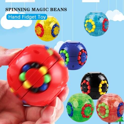 Spinning Magic Beans Anti Stress Cube Toys Anxiety Fidget Anti-stress Box Autism Hand Fidget Toy Simple Dimple for Children Ball