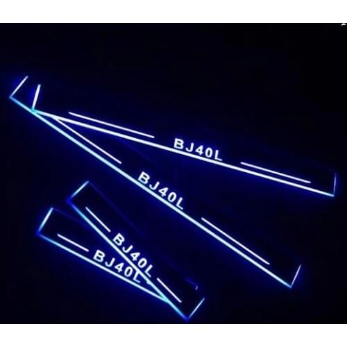 Express delivery led door sill plate strip welcome light threshold guard protectors for jeep BJ40L